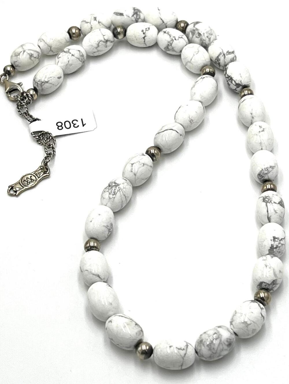 Carolyn Pollack Howlite Beaded Necklace with Sterling Silver